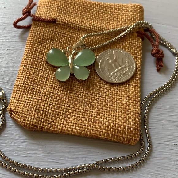 ✨HP Green Aventurine Butterfly Necklace Green Aventurine Pendant Aventurine - Picture 2 of 3